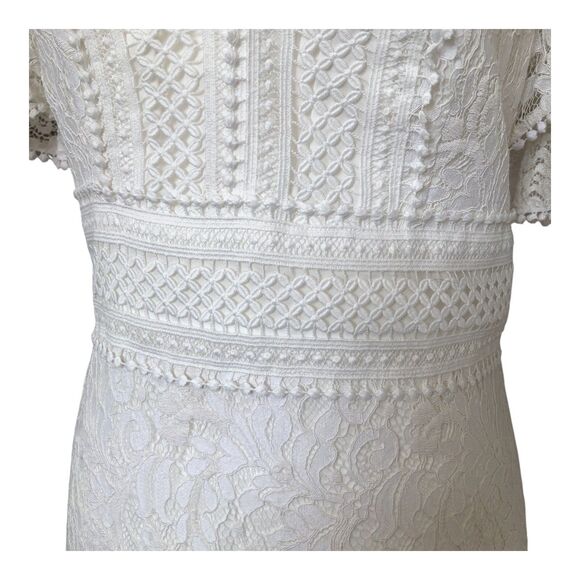 Eliza J $188 V-Neck Lace Flounce‎ Sleeve Cocktail Party Wedding Guest Dress 6 - Picture 7 of 16